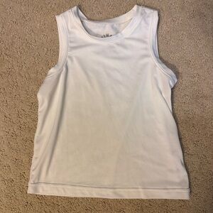 Primary Stay Cool Dri Fit White Kids Tank Top, Unisex, Size 2-3